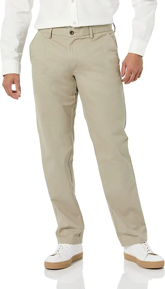 OEKO-TEX STANDARD 100 Amazon Essentials Men's Straight-Fit Wrinkle-Resistant Flat-Front Chino Pant