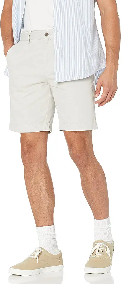 Men's Stone Grey Flat Front Chino Shorts
