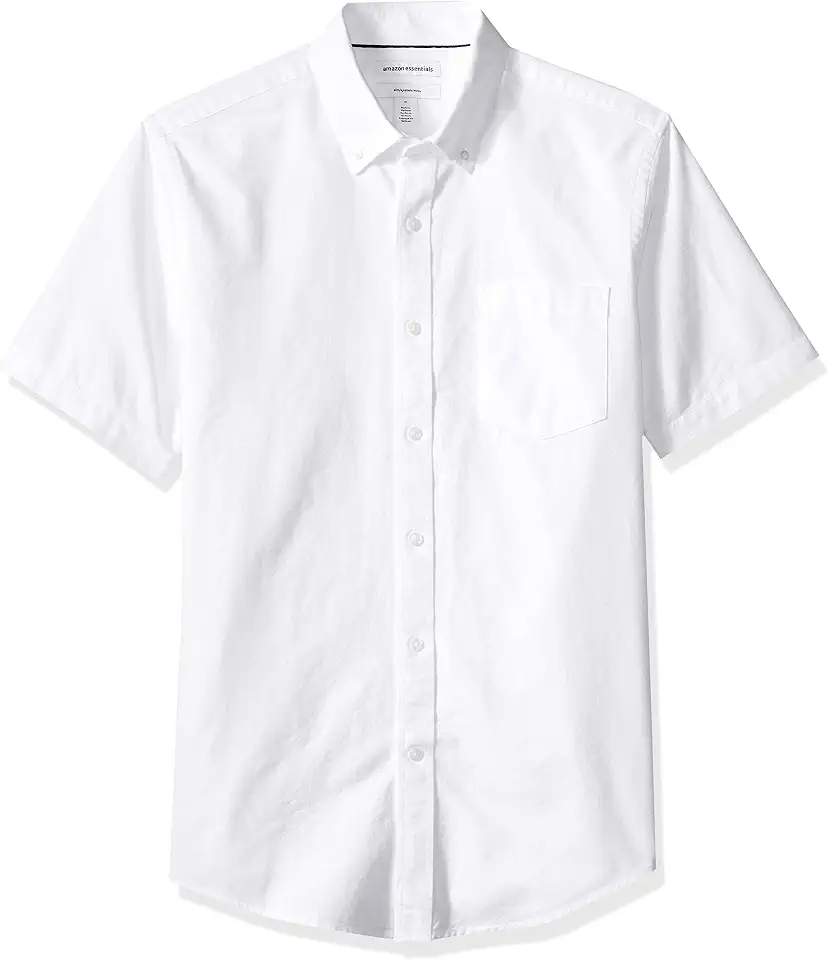 OEKO-TEX STANDARD 100 Amazon Essentials Men's Short-Sleeve Oxford Shirt with Pocket