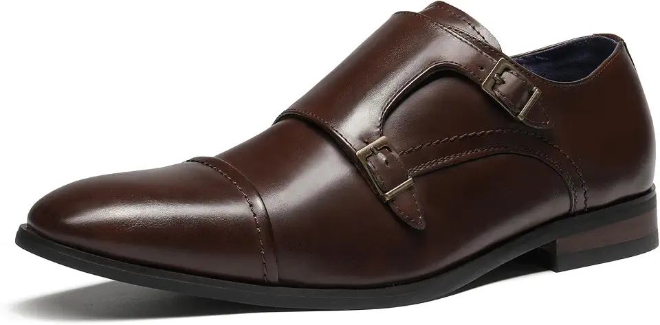 Bruno Marc Men's Dress Shoes Monk Strap Slip on Loafers