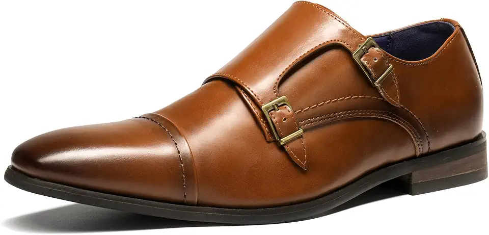 Bruno Marc Men's Dress Shoes Monk Strap Slip on Loafers