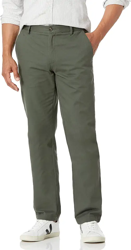 OEKO-TEX STANDARD 100 Amazon Essentials Men's Straight-Fit Wrinkle-Resistant Flat-Front Chino Pant