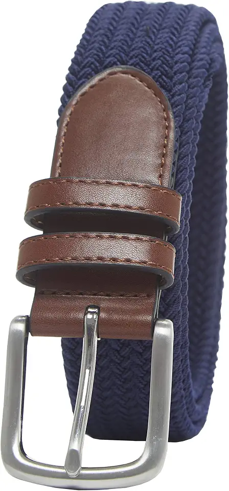 Amazon Essentials Men's Stretch Woven Braid Belt with Metal Buckle
