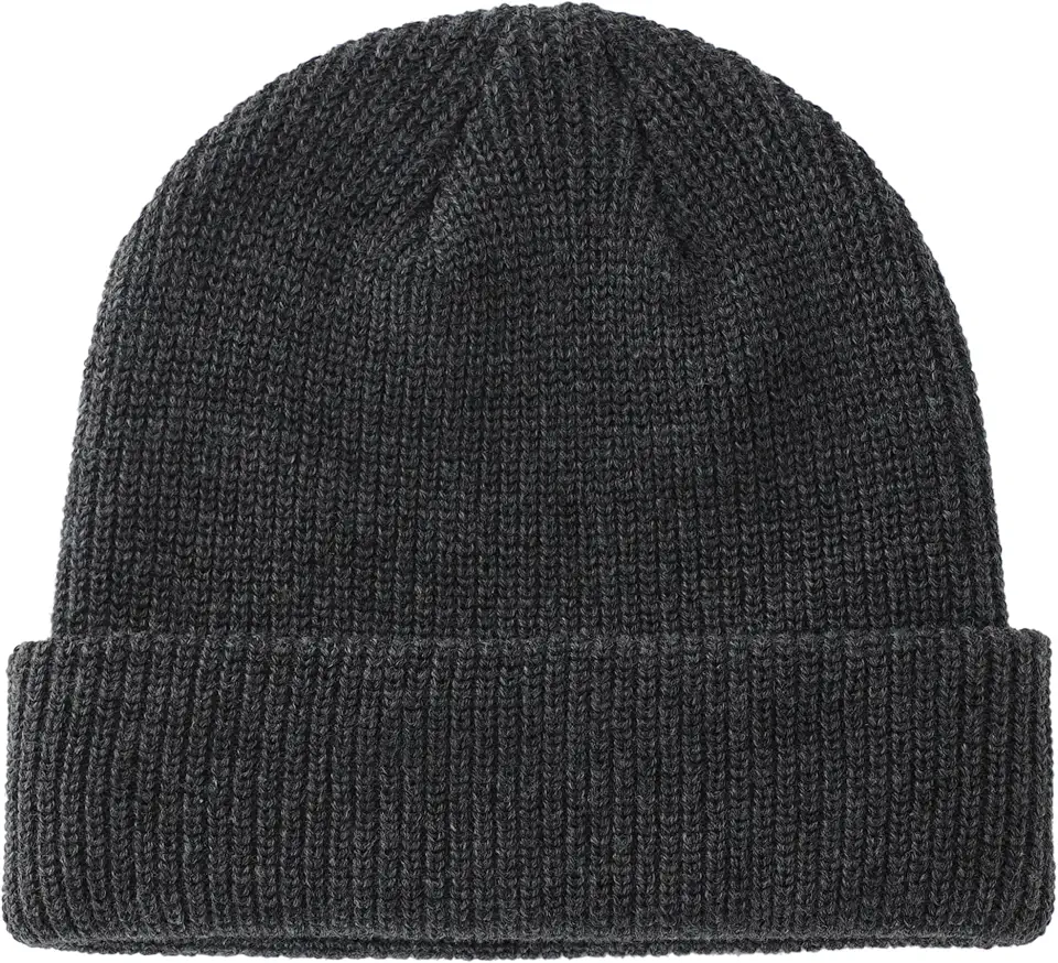 Men's Charcoal Grey Ribbed Knit Beanie