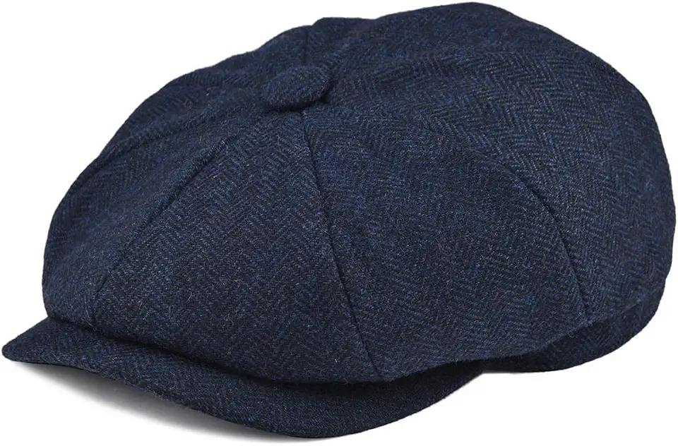 BOTVELA Men's 8 Panel Wool Blend Newsboy Flat Cap