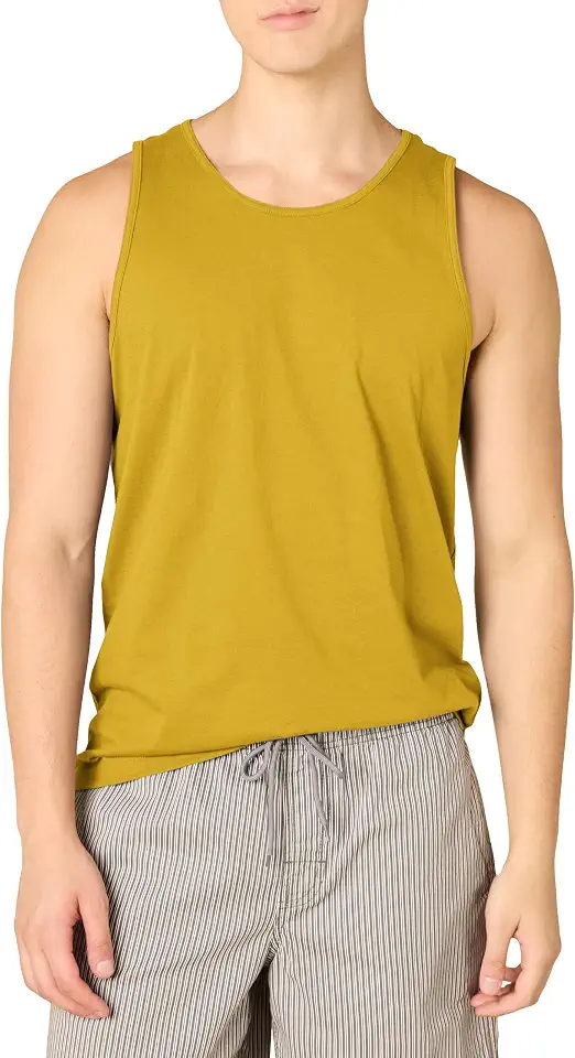 Men's Mustard Yellow Cotton Tank Top