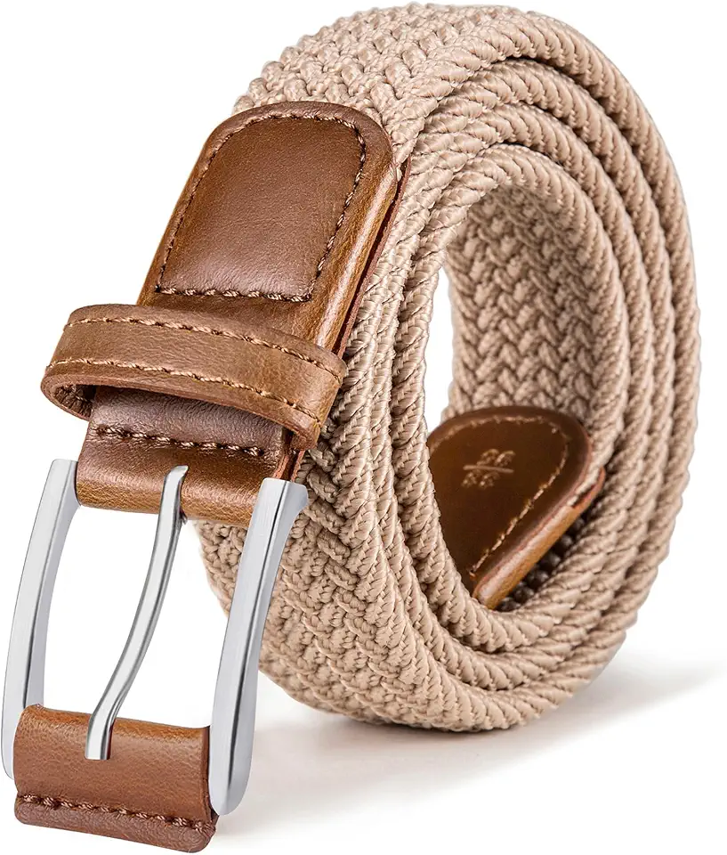 BULLIANT Men's Woven Braided Stretch Web Golf Belt 1 3/8"-Gift Boxed