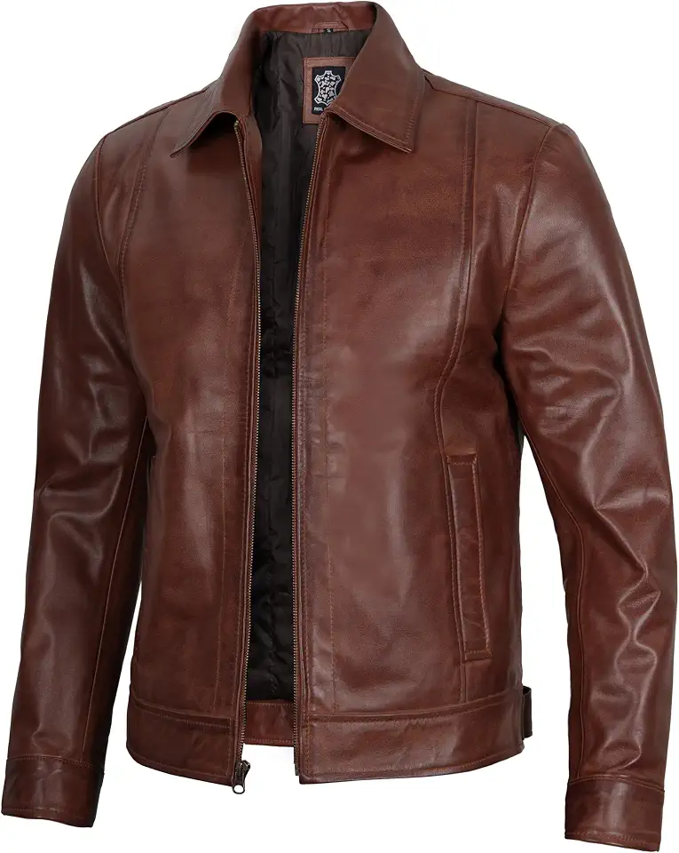Mens Leather Jacket - Real Lambskin Vintage Style Leather Jackets For Men