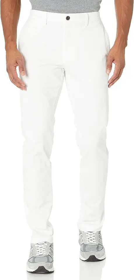 Men's Slim Fit White Chino Pants