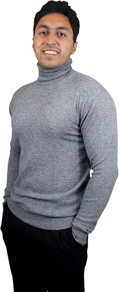 Cashmere Boutique Men's 100% Cashmere Slim Fit Turtleneck Sweater