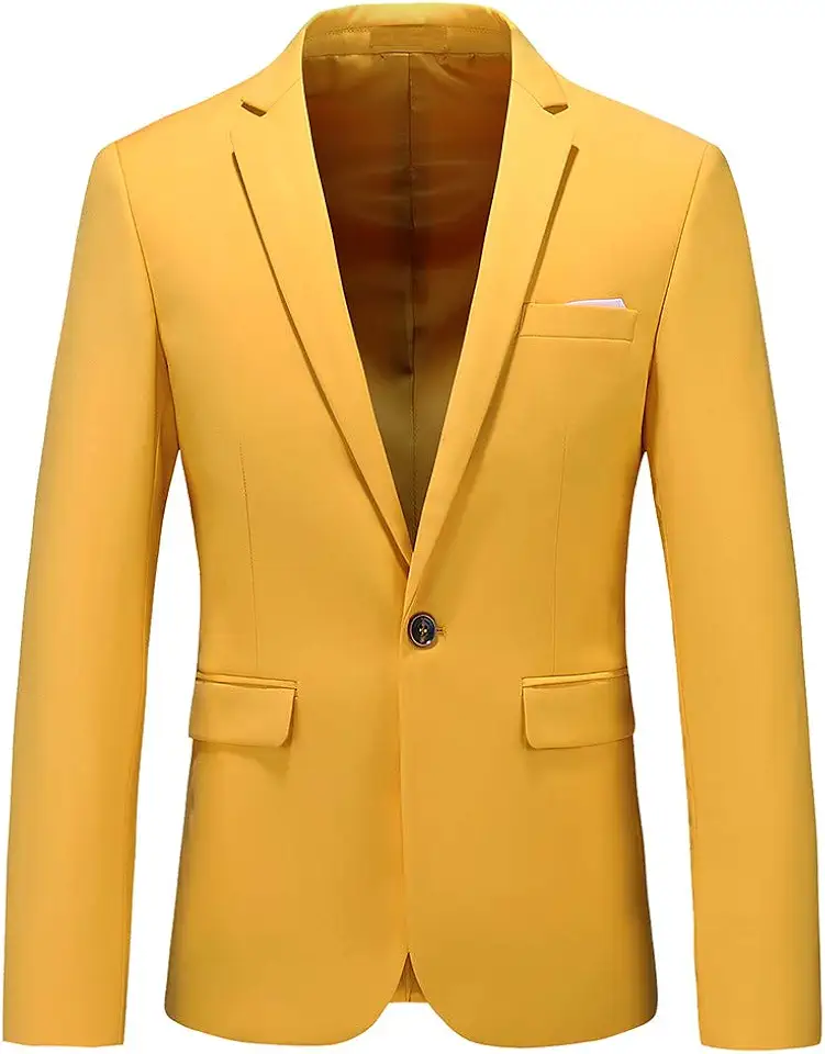 UNINUKOO Mens Suit Jacket Slim Fit Sport Coat 1 Button Notched Lapel Casual Fashion Dress Blazer for Men