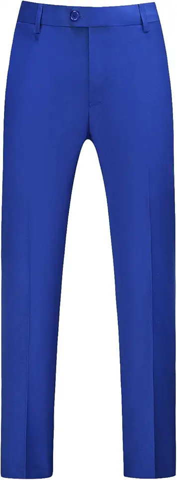 UNINUKOO Mens Dress Pants Slim Fit Solid Color Skinny Trousers Classic Business Casual Wedding Suit Pants