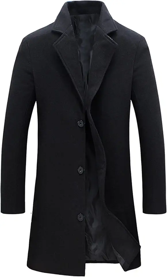 Men's Charcoal Wool Overcoat