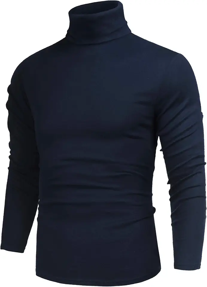 Men's Slim Fit Navy Turtleneck Sweater