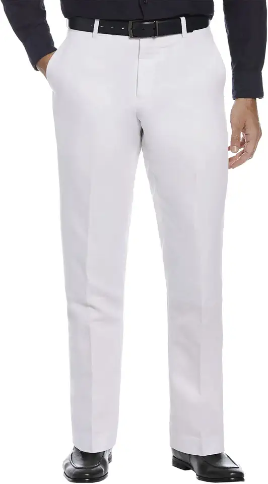 Perry Ellis 男款現代合身亞麻混紡長褲