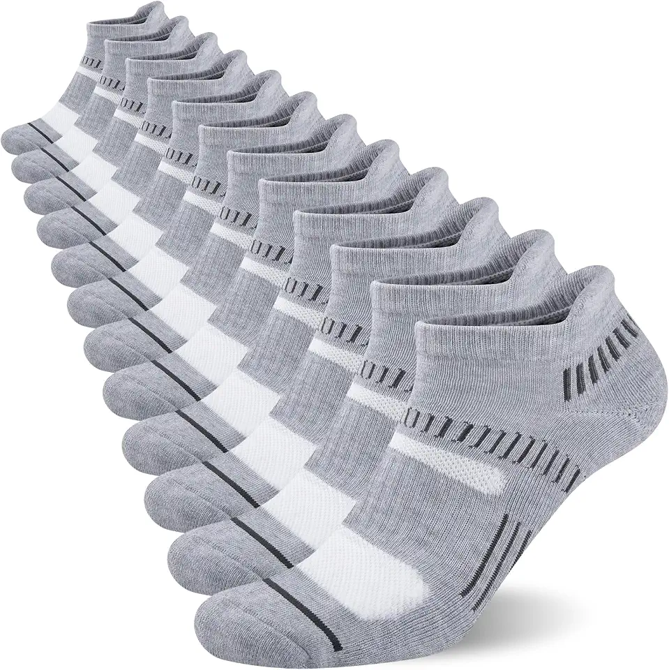Global Recycled Standard COOPLUS Mens Ankle Socks Athletic Cushioned Breathable Low Cut Tab With Arch Support - 6 Pairs