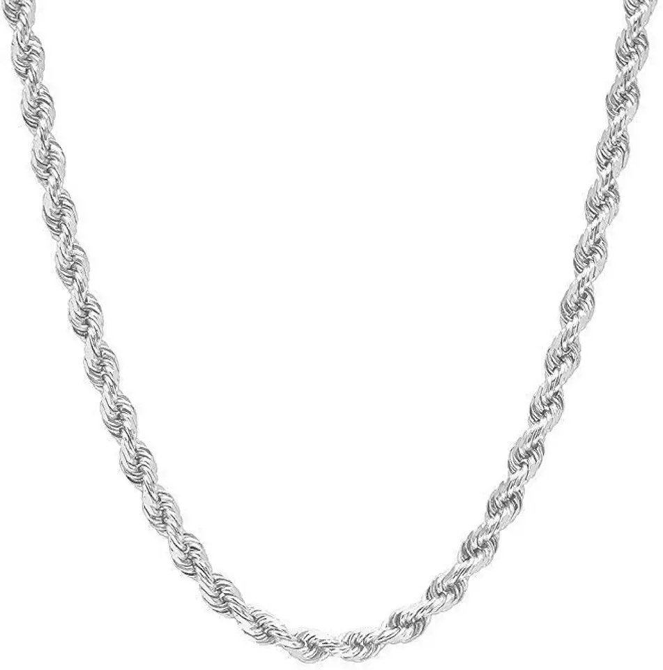 925 sterling silver necklace Diamond Cut Rope Chain Necklace, 5MM, 6MM, 7.5MM ,8.5MM- Mens Rope Chain, Sterling Silver Rope Chain Necklace For Men, Mens Rope Chain Bracelet,silver necklace made in italy