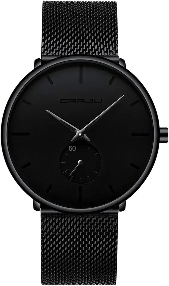 FIZILI Mens Watches Ultra-Thin Minimalist Waterproof - Fashion Wrist Watch for Men Unisex Dress with Stainless Steel Mesh Band