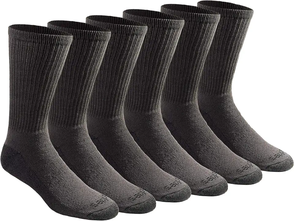 Dickies Men's Dri-Tech Essential Moisture Control Crew Socks, Available in M-XXL (6, 12 Pairs)