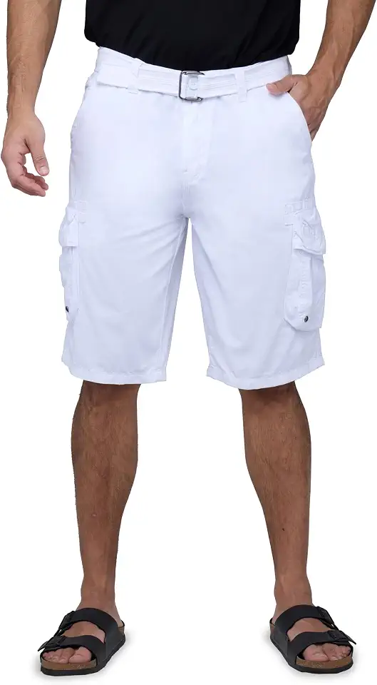 X RAY Mens Belted Cargo Shorts, Relaxed Fit Casual Knee Length 12.5" Cargo Shorts for Men (Big and Tall Shorts for Men)