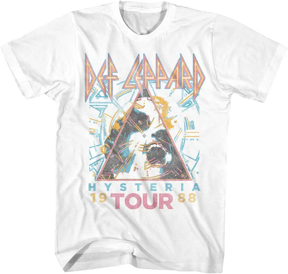 American Classics Def Leppard Hysteria 1988 Tour T Shirt White