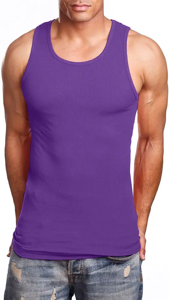 NE PEOPLE Men's Everyday Active Comfy Ribbed Knit Cotton A-Shirts Undershirts Sleeveless Tank Tops S-5XL