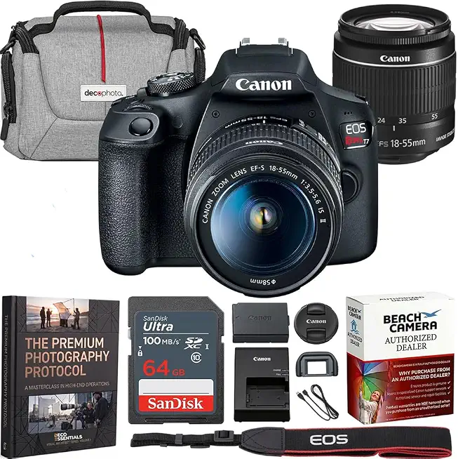 Canon EOS Rebel T7 DSLR Camera with EF-S 18-55mm F3.5-5.6 is II Lens Bundle