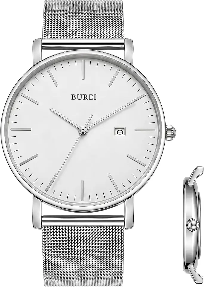 Men's Minimalist Silver Stainless Steel Watch