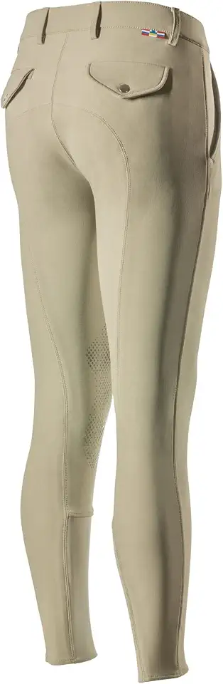 HORZE Grand Prix Men's Knee Patch Breeches, Silicone Grip Riding Pants