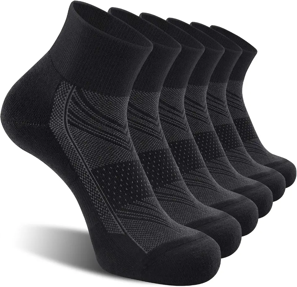 OEKO-TEX STANDARD 100 CS CELERSPORT 6 Pack Men's Ankle Socks with Cushion, Sport Athletic Running Socks