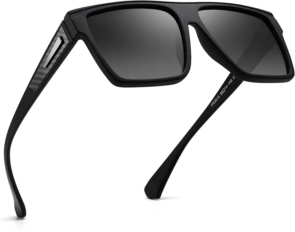 Men's Black Frame Square Sunglasses