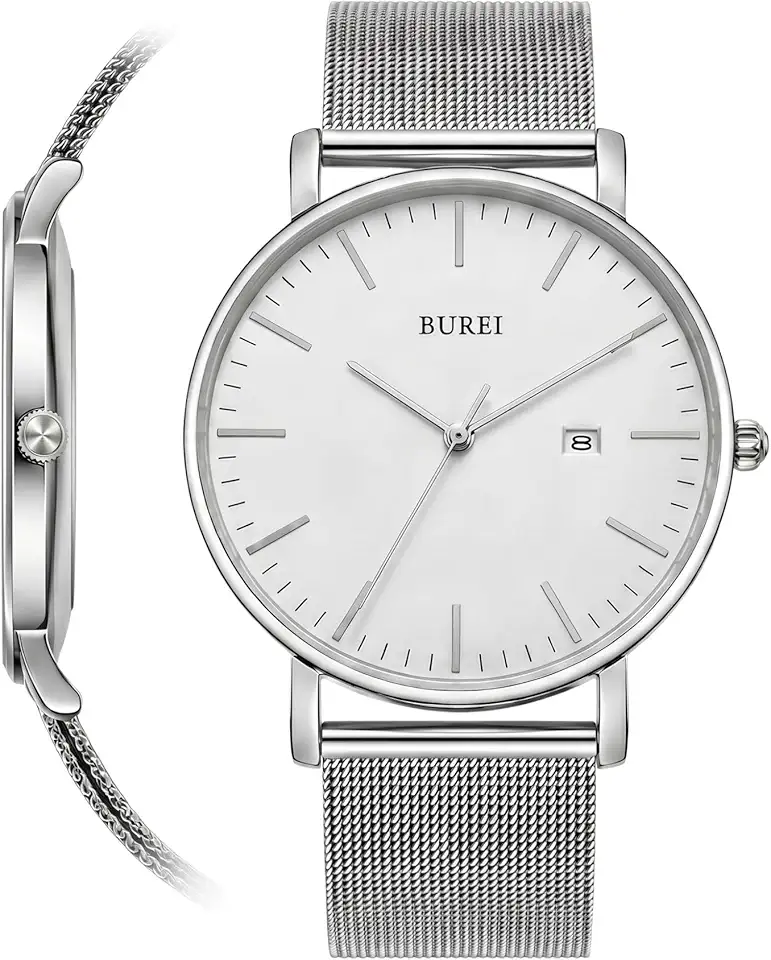 Men's Minimalist Silver Case Watch