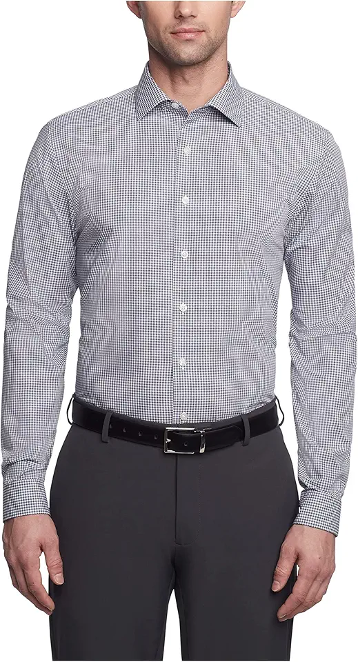 Kenneth Cole Mens Dress Shirt Slim Fit Checks and Stripes (Patterned)