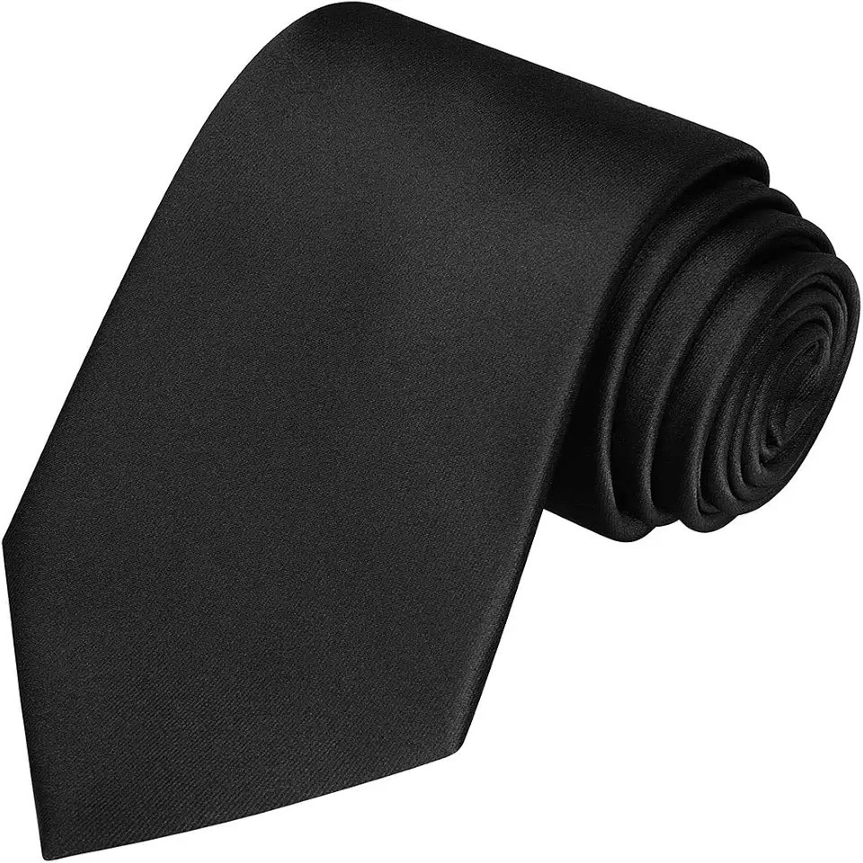 KissTies Mens Silk Tie Solid Satin Wedding Necktie + Gift Box