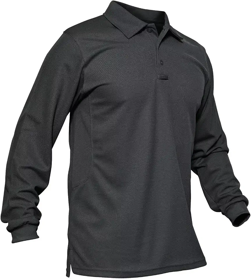 MAGCOMSEN Men's Polo Shirts Long Sleeve Quick Dry Pique Collared Golf Shirt