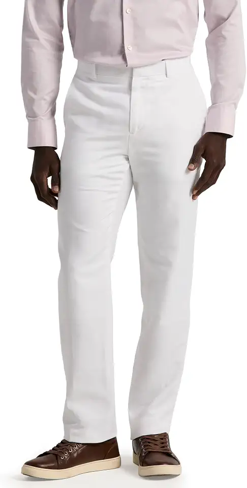 Perry Ellis Men's Linen Blend Dress Pants, Flat Front, Durable Twill, Regular Fit, Breathable & Lightweight