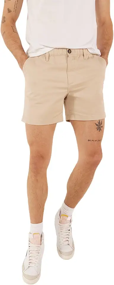 Chubbies Chino Shorts Men 5.5 Inch - Mens Shorts Casual with Elastic Waistband, Side and Back Pockets, Stretch Cotton Blend