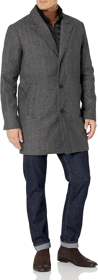 DOCKERS Men's Henry Wool Blend Top Coat (Regular and Big & Tall Sizes)