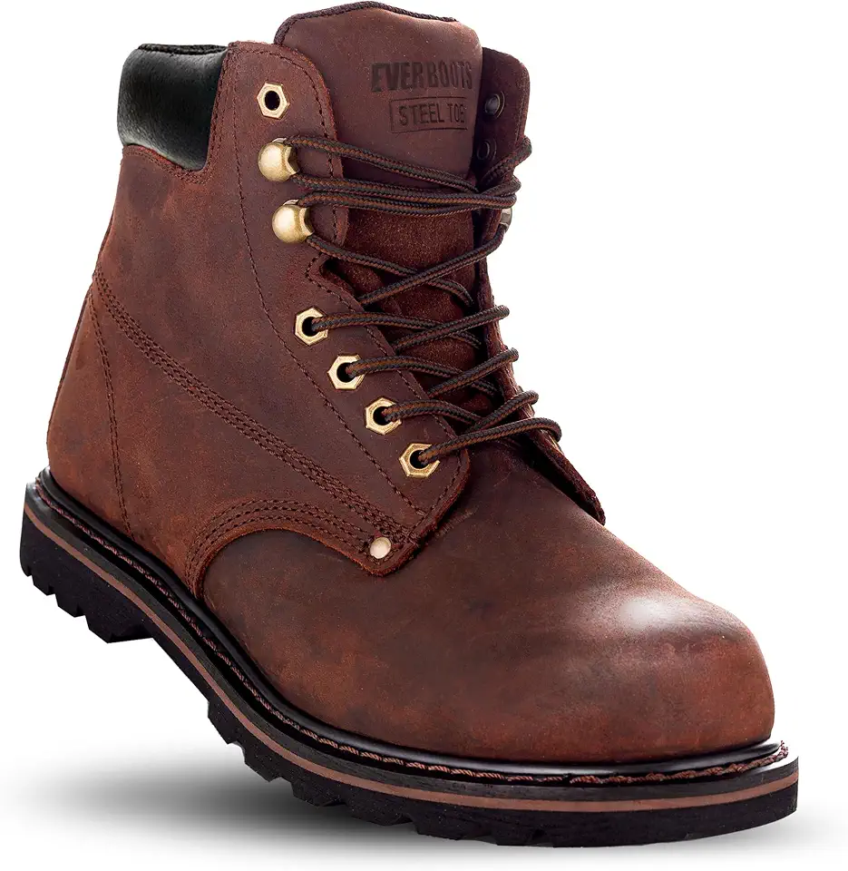 Leather Working Group EVERBOOTS Tank S Steel Toe Work Boots for Men, EverFit Comfort Technology, Anti Slip Grip & Ultra Shock Absorption, Heavy Duty Leather Boot, Safety Industrial Workwear Construction