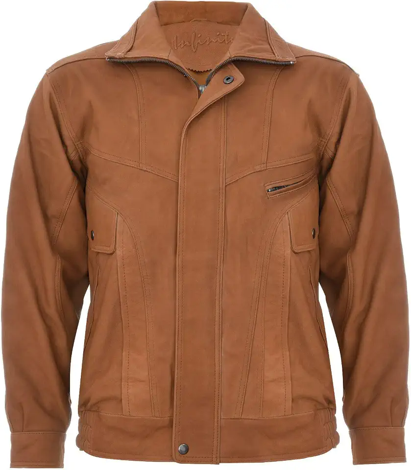 Men's Leather Jacket Classic Buffalo Suede Harrington Tailored Bomber