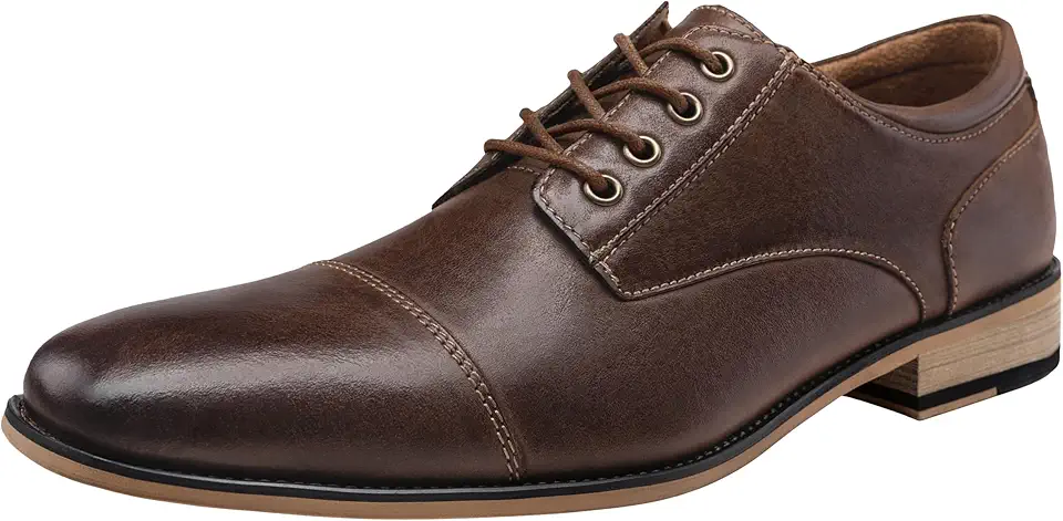 Jousen Men's Dress Shoes Leather Classic Formal Mens Oxfords Retro Derby Oxford