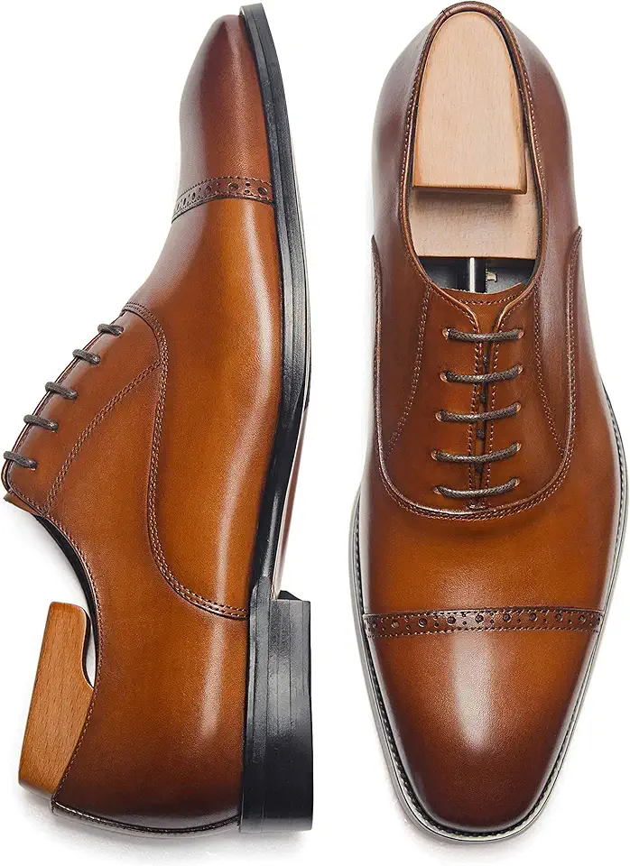 Men's Brown Leather Oxford Dress Shoes