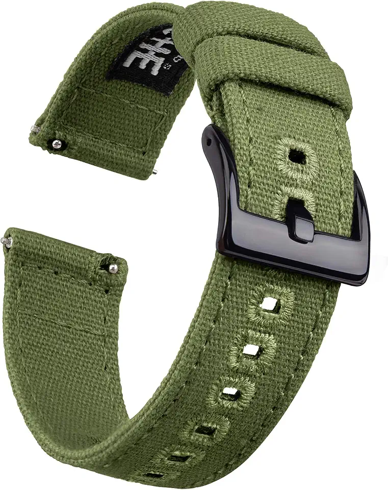 Ritche Christmas Gift Canvas Vintage Quick Release Watch Band 18mm 20mm 22mm 24mm Replacement Watch Straps for Men Women, White Elephant Gifts, Stocking Stuffers for Men, Father's Day gifts