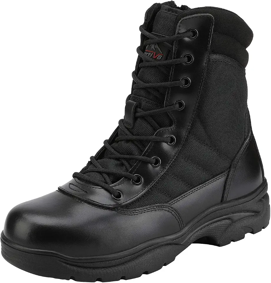 Men's Black Oiled Leather Service Work Boots