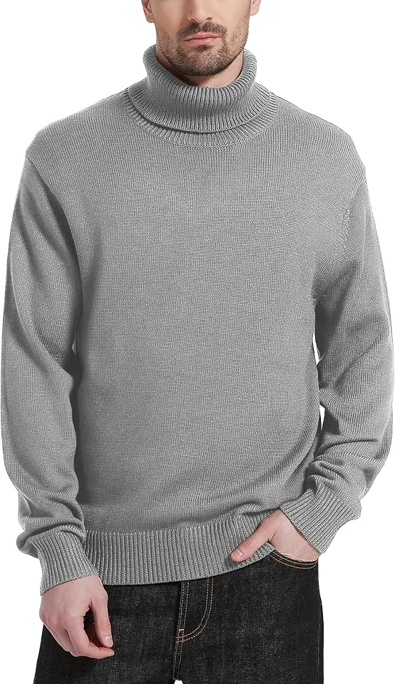 Global Recycled Standard Kallspin Men's Turtleneck Sweaters Wool Blend Mid-Weight Highneck Pullover Sweaters