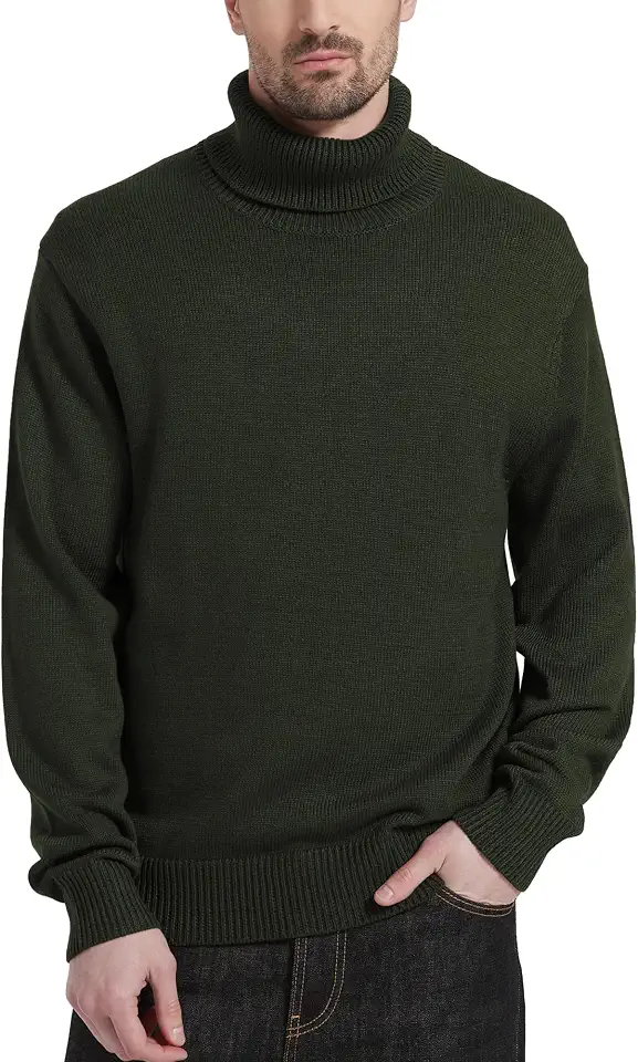 Global Recycled Standard Kallspin Men's Turtleneck Sweaters Wool Blend Mid-Weight Highneck Pullover Sweaters