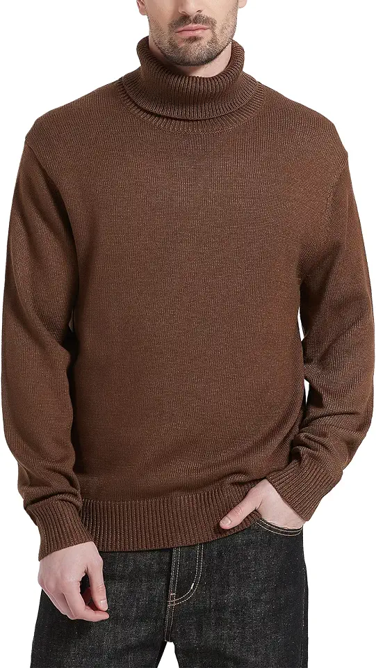 Global Recycled Standard Kallspin Men's Turtleneck Sweaters Wool Blend Mid-Weight Highneck Pullover Sweaters
