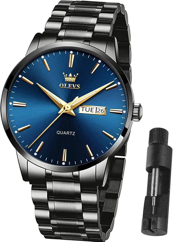 Men's Stainless Steel Tank Watch
