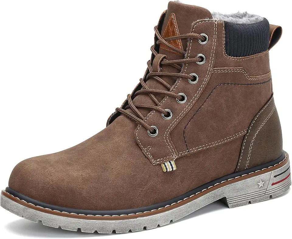 Men's Brown Leather Winter Hiking Boots