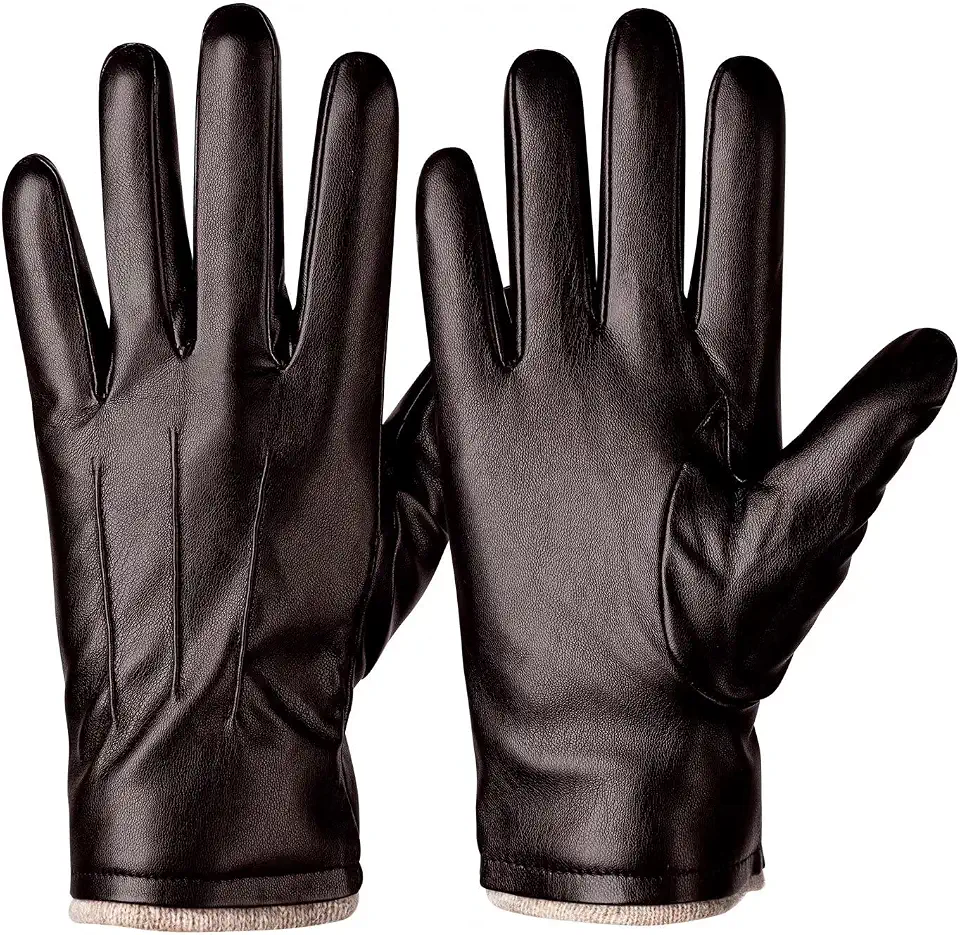 Men's Brown Leather Dress Gloves